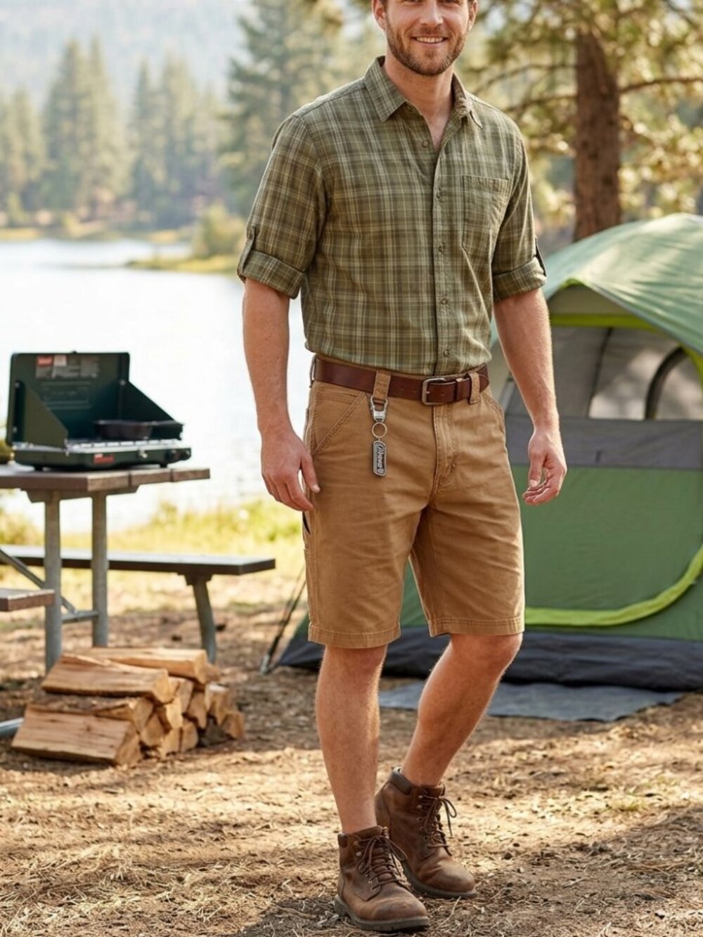 Coleman Men's Relaxed Fit Tear Resistant Stretch Utility Shorts - Picture 2 of 5